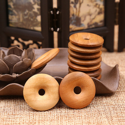 厂家批发桃木怀古 网店小赠品 天然木平安扣配饰 DIY平安扣吊坠|ms