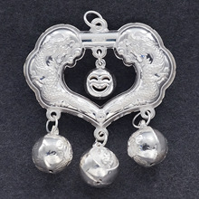 新款 龙凤 银锁 宝宝银锁 足银 儿童 小孩 婴儿 长命百岁银锁 厂