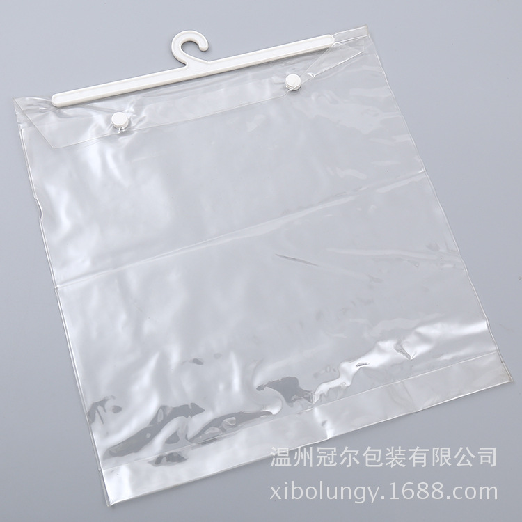 厂家PVC挂勾袋子衬衫袋服装包装袋挂钩衣架袋可立体可印刷定 制