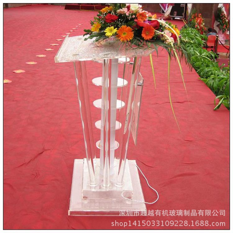 供应 透明亚克力演讲台简易宣讲台 主持台发言颁奖台店门口迎宾台-阿里巴巴