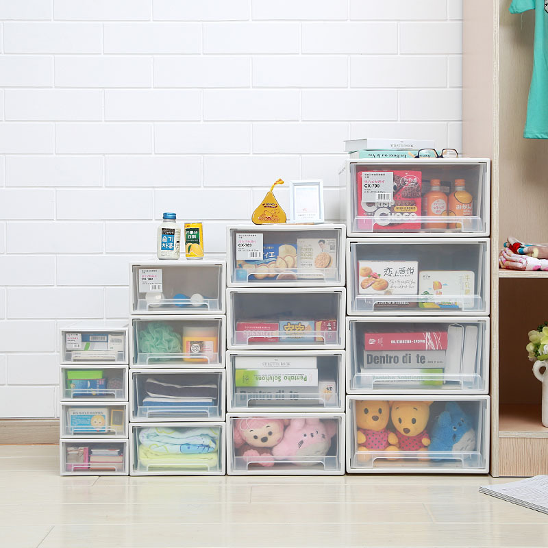 透明加厚收纳箱塑料抽屉式收纳柜储物箱衣物整理箱儿童宝宝衣柜子