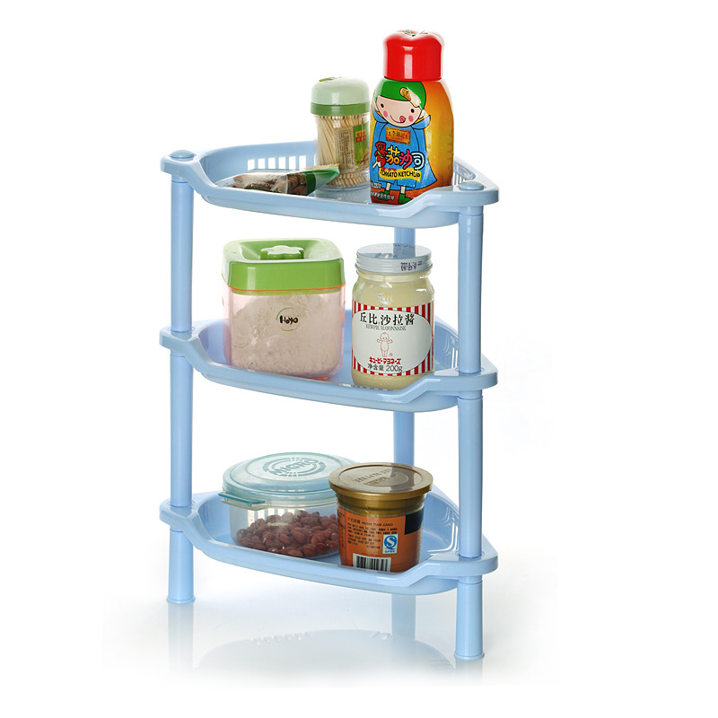 wholesale multi-storey Shower Room Shelf triangle Finishing rack Bathroom Shelves Plastic Corner shelf three layers Tripod TOILET