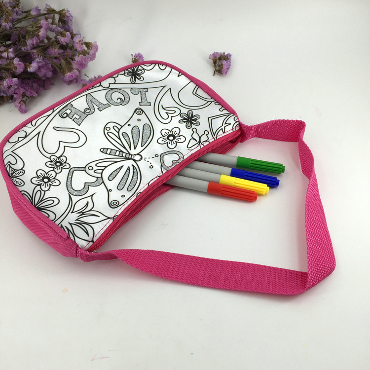 Children's Educational Coloring Handbag DIY Doodle Kit Stylish Creative Coloring Bag Painting and Drawing Bag