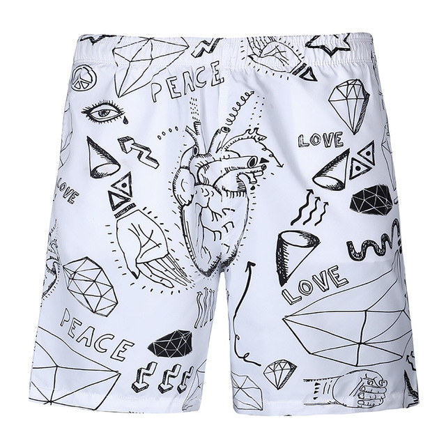 Creative 3D Printed Beach Pants Blockbuster Tide Sports