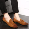 Men's summer footwear English style for leisure for leather shoes, genuine leather