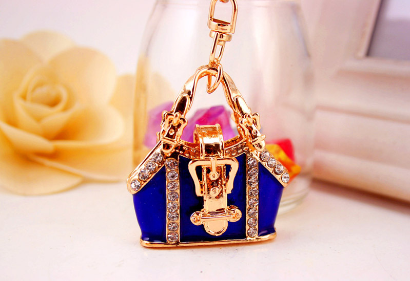 54g Weight Alloy, Metal Material Unisex Gender Purple, Red, Blue Color Creative Handbag Shape Key Chain 10