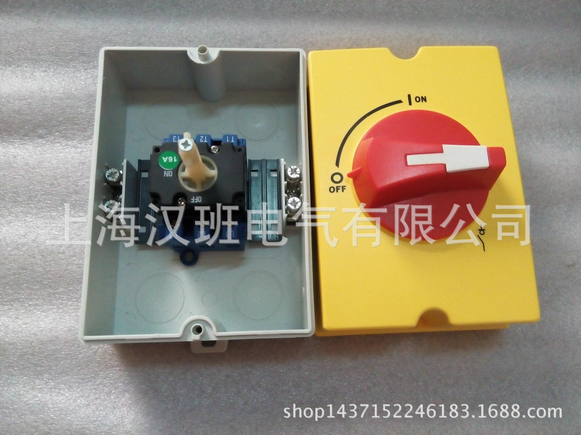 黄色隔离开关表面安装 3P40A户外负荷开关开关带外壳