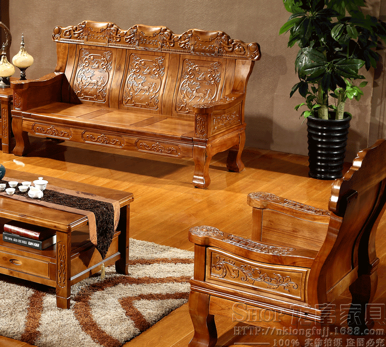 2016新款实木沙发 客厅实木组合沙发 古典实木沙发 苦楝木沙发331