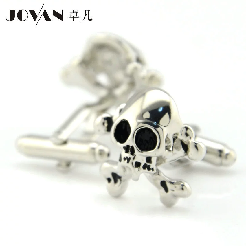 Французские запонки, мужские формальные запонки с 3D узором черепа, JOVAN