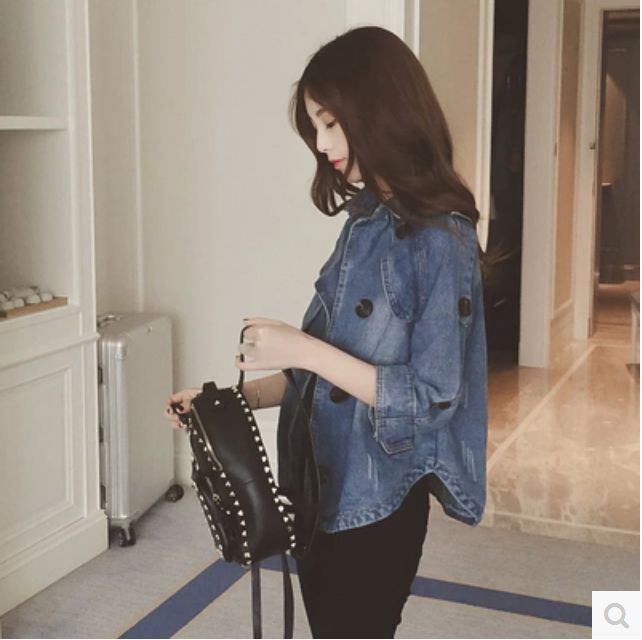 A2019 Spring and summer new pattern Europe station fashion Easy Cape-style Chaqueta Windbreaker leisure time have cash less than that is registered in the accounts