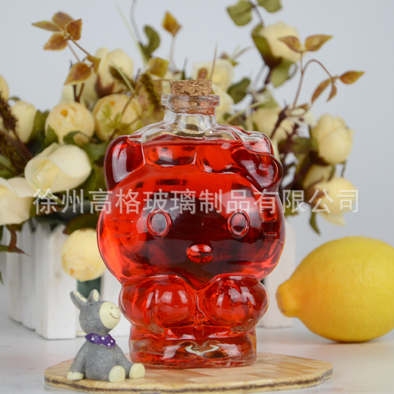 KT猫奶茶瓶果汁杯饮料瓶许愿瓶彩虹瓶星星瓶木塞玻璃瓶子