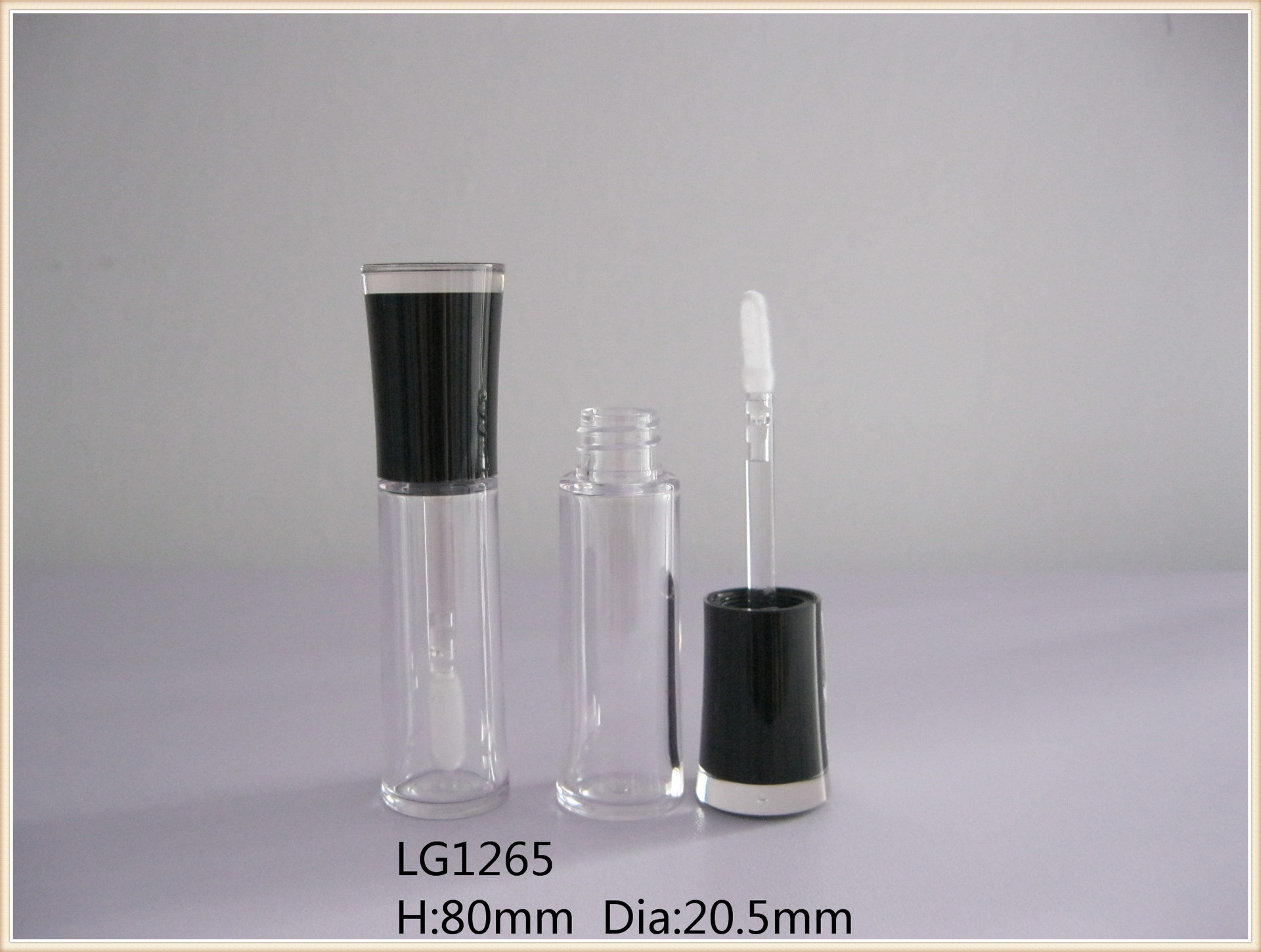 唇釉管圆形喇叭口红状、唇釉空管硅胶刷头LG1265美妆密封