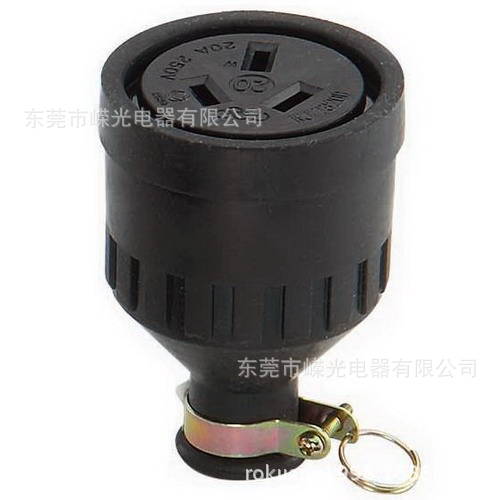 WJ-7320B 澳规三脚插座橡胶连接器电木三扁电木中间插座20A 250V