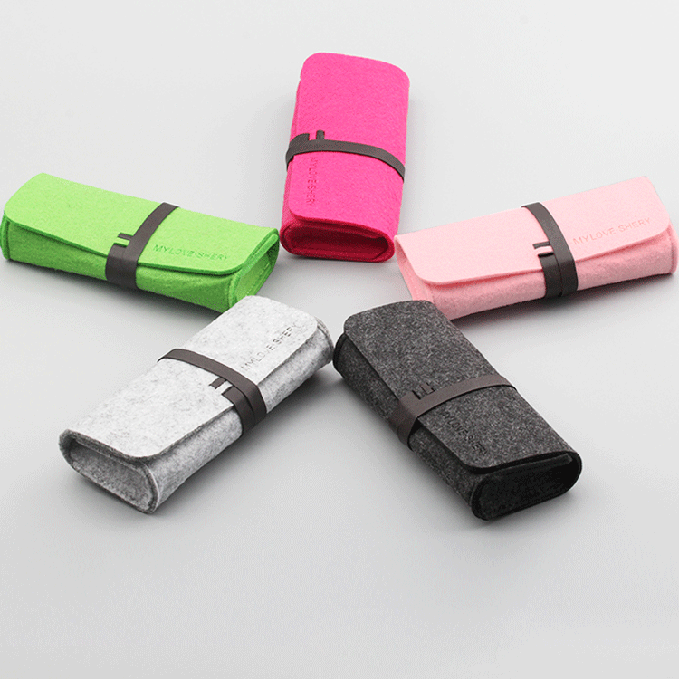 厂家直销毛毡包毛毡笔袋 学院风范毛毡钱包 时尚毛毡包可按需定