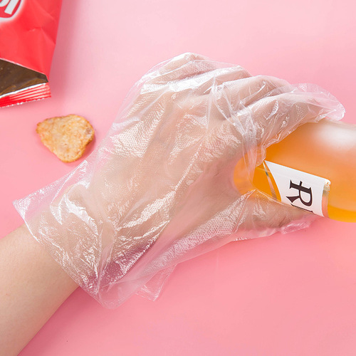 1303 disposable gloves transparent hygienic food gloves catering crayfish beauty plastic PE gloves 100 pieces