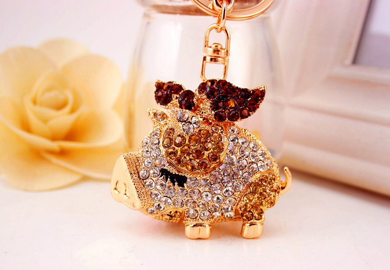 Porte-clés De Voiture De Cochon De Zodiaque Diamant Mignon Créatif display picture 5