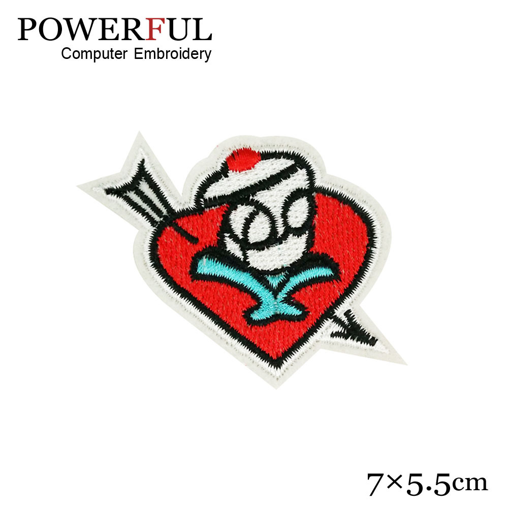强大电脑绣花辅料 红色穿心箭绣花布贴 服装装饰厂家直供专业订制