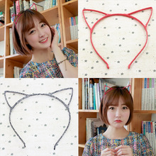 韓國新款可愛貓耳朵發箍貓耳朵頭箍 創意女士發飾批發