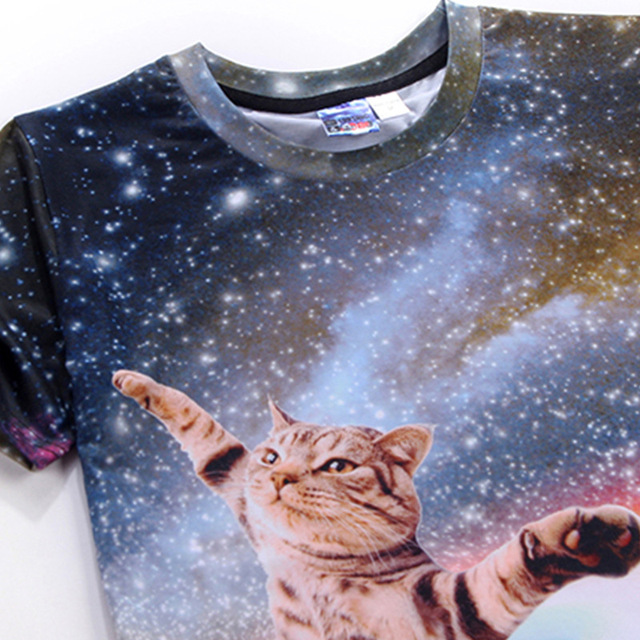 Tide Blockbuster New Men’s T-shirt Creative Star Cat 3D Printed 
