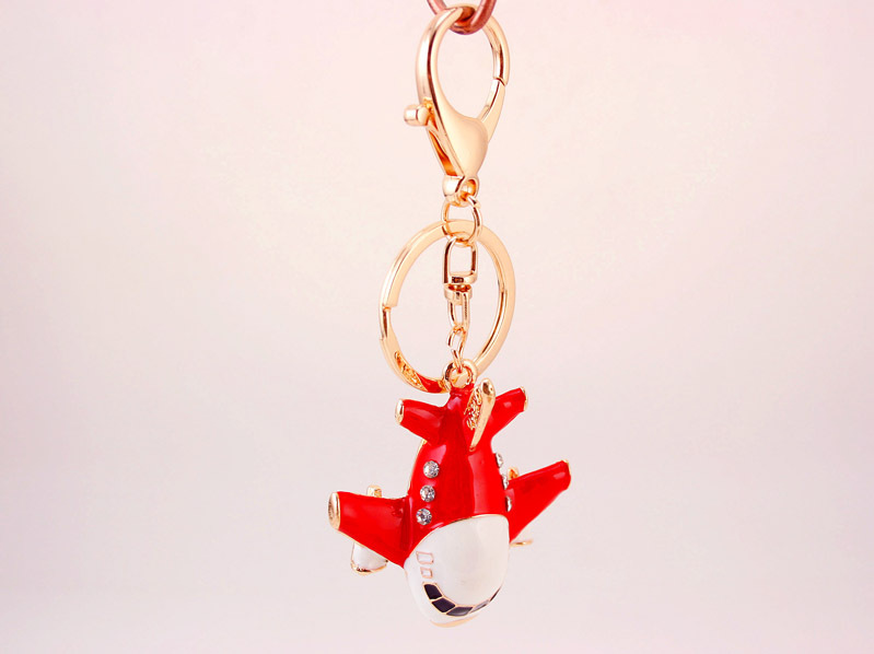 36g Weight Alloy, Metal Material Constellation Pattern Unisex Gender Coffee, Red, Blue, Black Color Korean Creative Cute Civil Aviation Small Aircraft Model Metal Keychain Wholesale 17