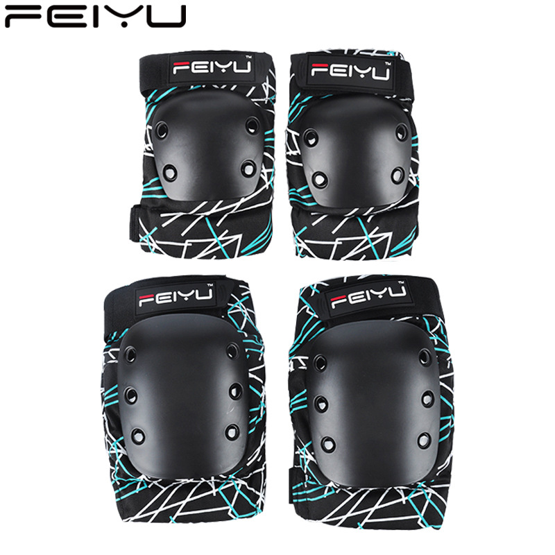 沸鱼极限滑板运动护具 溜冰鞋轮滑成人滑雪护具套装儿童 护肘护膝|ru
