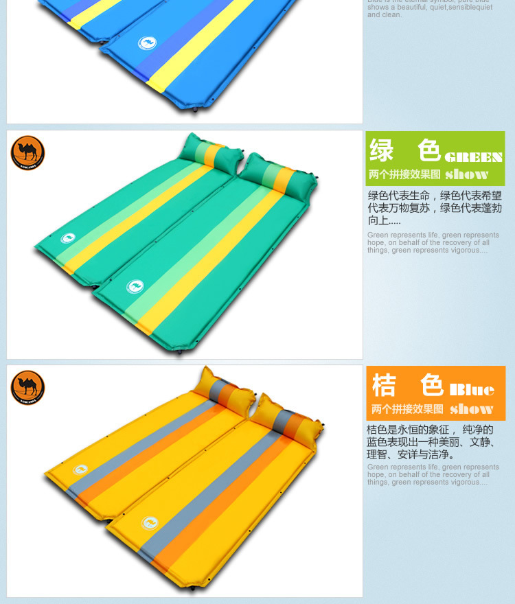 Lạc đà tự động đệm bơm dày 5cm rộng đơn đôi 3-4 người ngoài trời lều ẩm pad cắm trại siesta mat giường - Thảm chống ẩm / Mat / Gối thảm chơi cho bé loại nào tốt