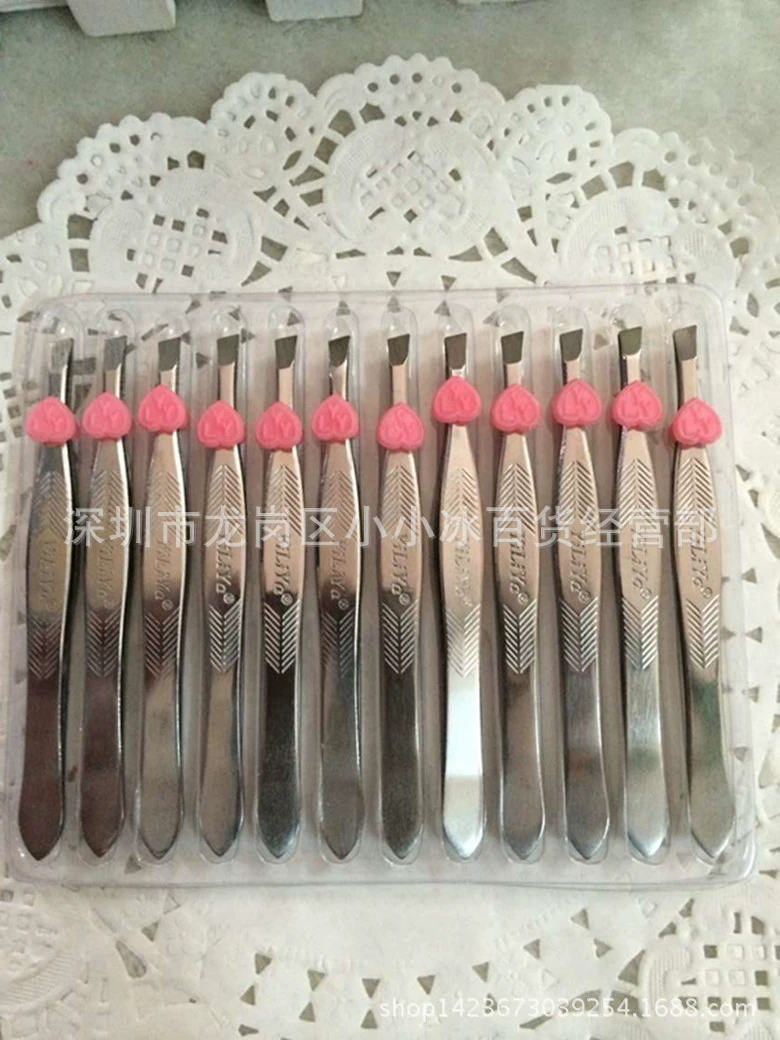 Оптовая diagonal mouthpiece palette and eyebrows, eyebrows, stainless steel dumplings, one yuan two -dollar store stall