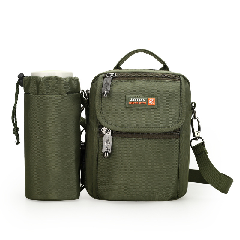 奥天2019新款防水尼龙男包 带水杯套 男士休闲单肩斜跨包 0632#