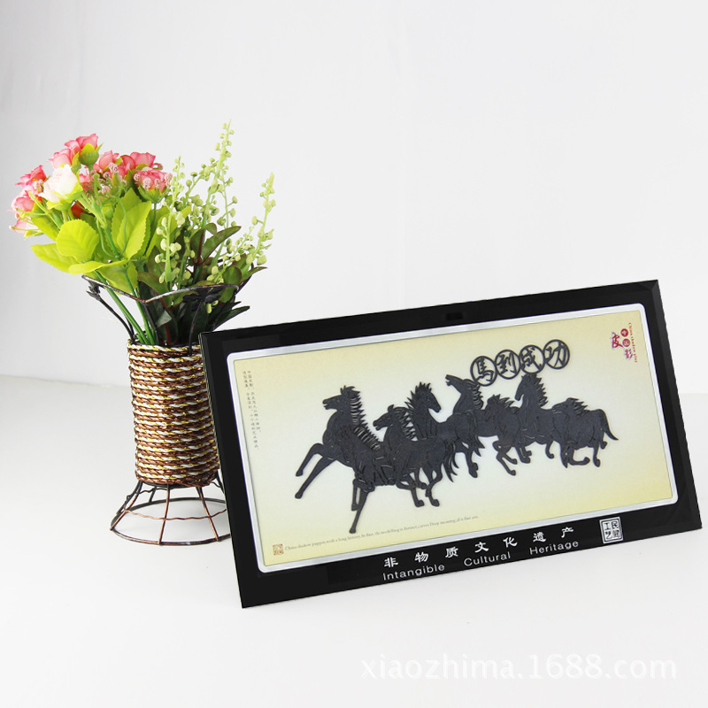 Gain an immediate victory Shaanxi A shadow puppet Shadow decorative painting Chinese style characteristic business affairs Conference gifts Foreigner