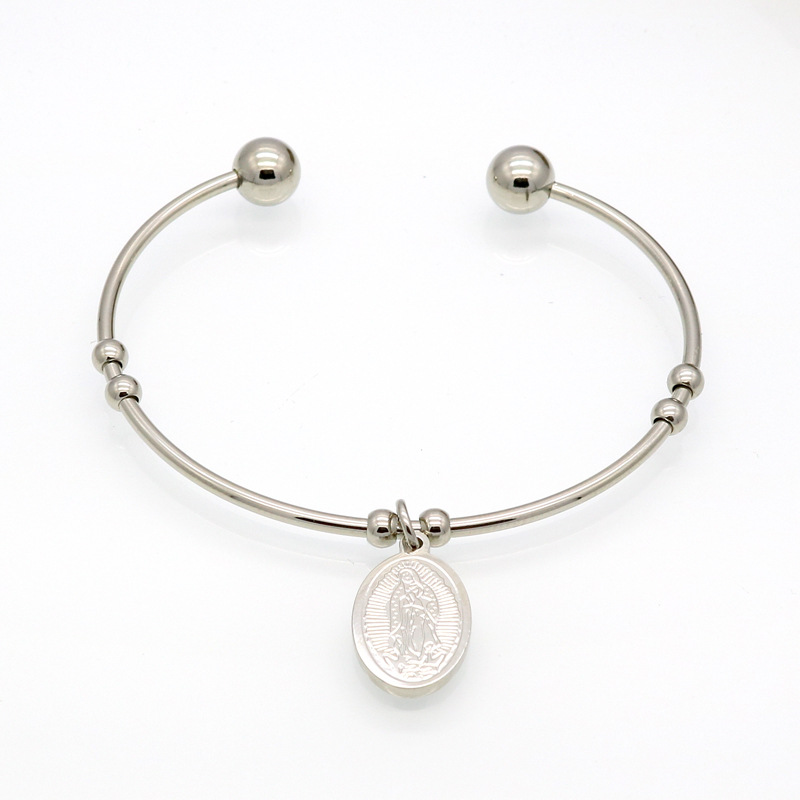 Holiday, Shopping Occasion Fashion Round 304 Stainless Steel Titanium Steel 18K Gold Plated Bangle In Bulk