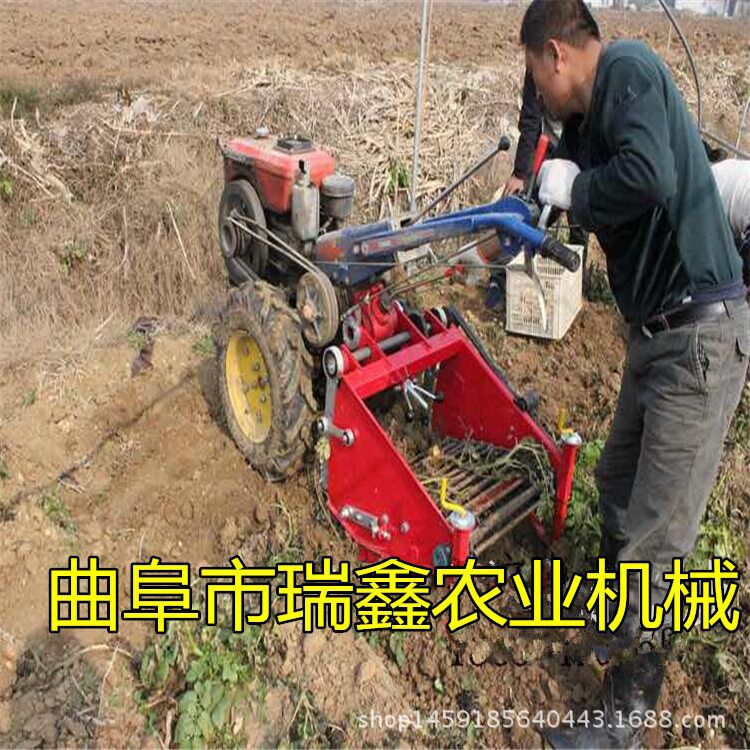 手扶车带动的收获机 收获机厂家 新款二合一型马铃薯收获机