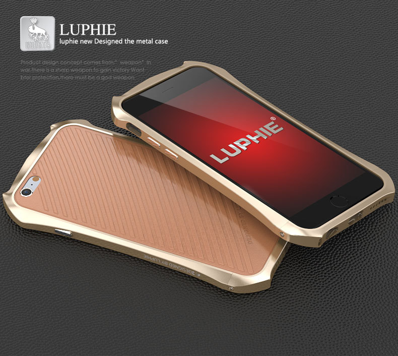 Luphie Batman Aluminum Metal Bumper Leather Back Cover Case for Apple iPhone 6S Plus/6 Plus & iPhone 6S/6