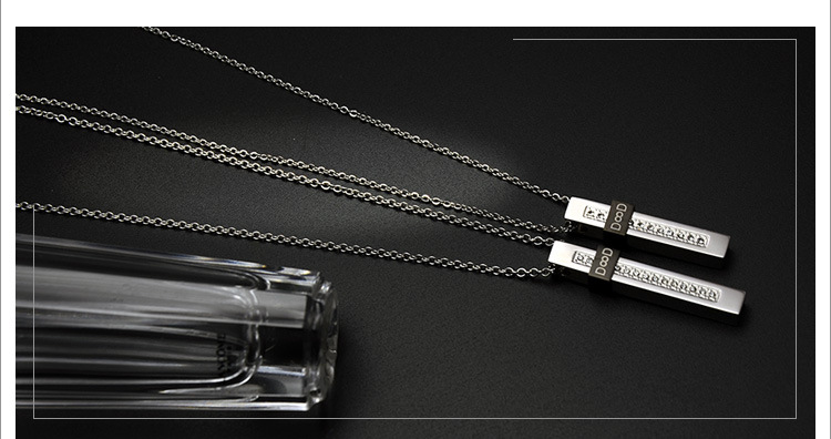 TitaniumStainless Steel Korea Geometric necklace  Men black NHOK0213Menblackpicture8
