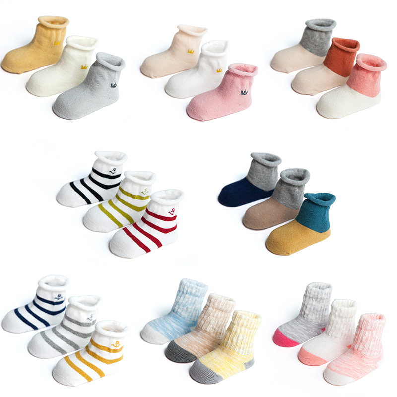 新款春秋棉寶寶襪子1-3嬰兒棉無骨中筒松口兒童0-1歲新生兒