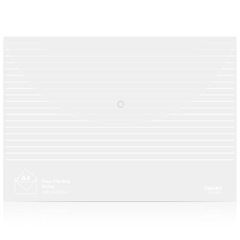 Leader 5502 A4 Transparent Button-Fastener Briefcase File Bag Document Bag Zippered Archival Bag Waterproof Durable