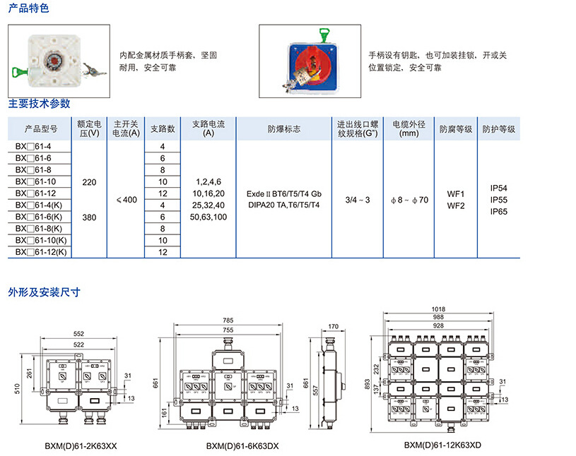 BXM(D)61系列防爆照明(动力)配电箱2