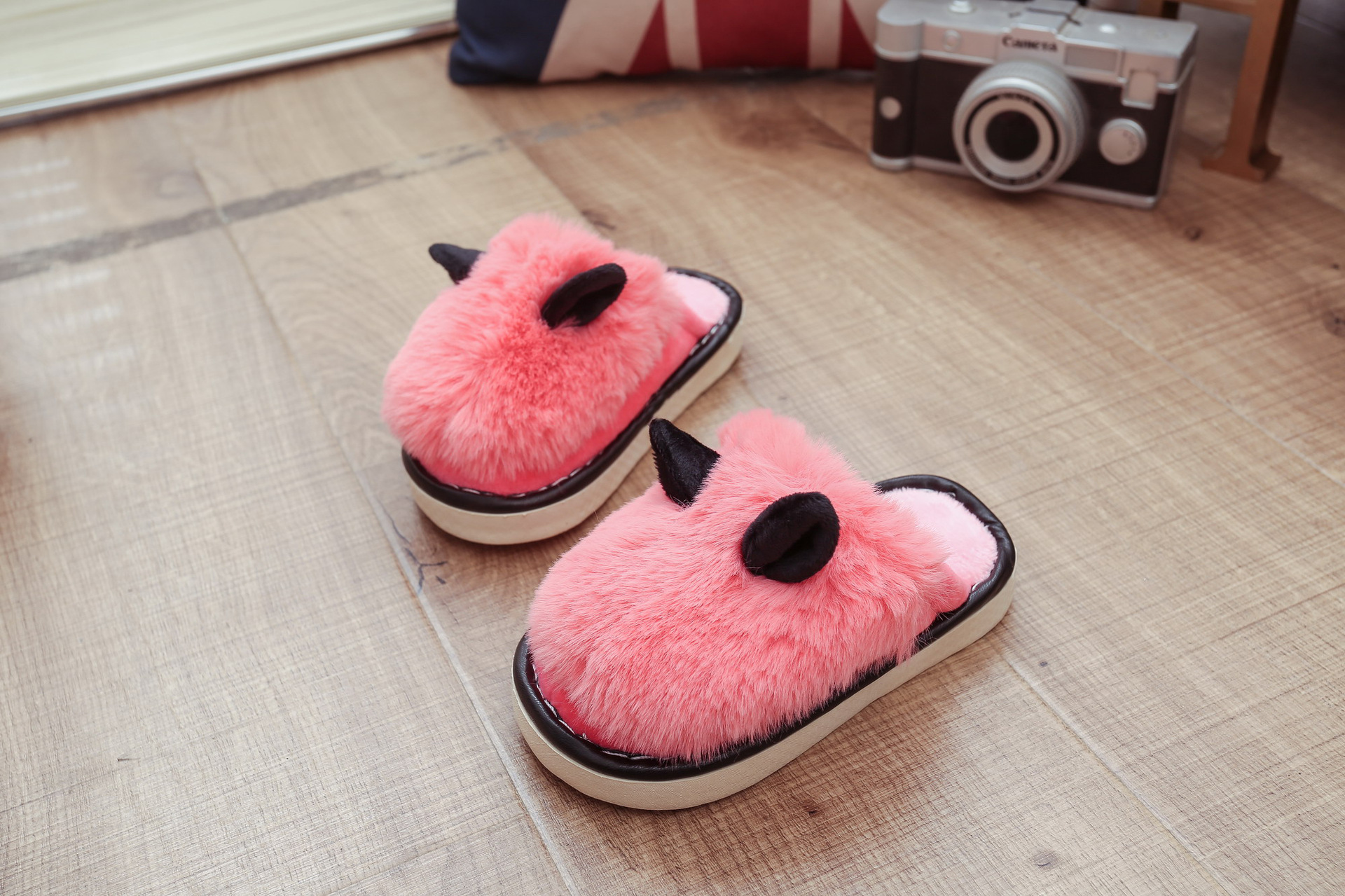 Pantoufles enfants en suède pour hiver - semelle caoutchouc - Ref 1014158 Image 14