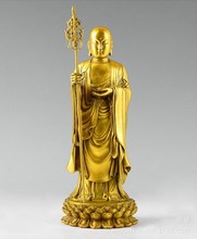 批发铜像黄铜地藏人物像铜地藏站像摆地藏大小号铜器工艺品