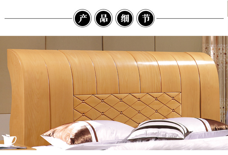 批发南康家具1.8米双人床简约现代卧室家具榉木床 实木床厂家直销