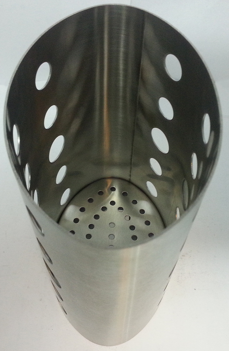 Factory direct sales of stainless steel chopstick buckets, household punched and brushed egg-shaped cookware buckets, and tableware buckets for fast food and snack shops detail image 6