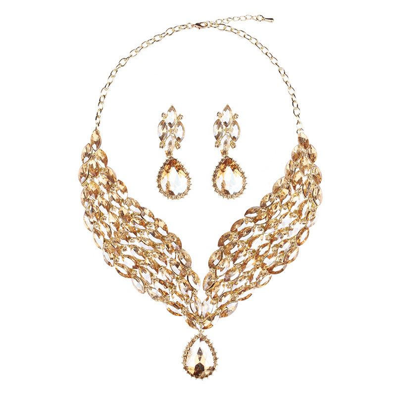 Luxury African Crystal Necklace and Earring Set - Image 2