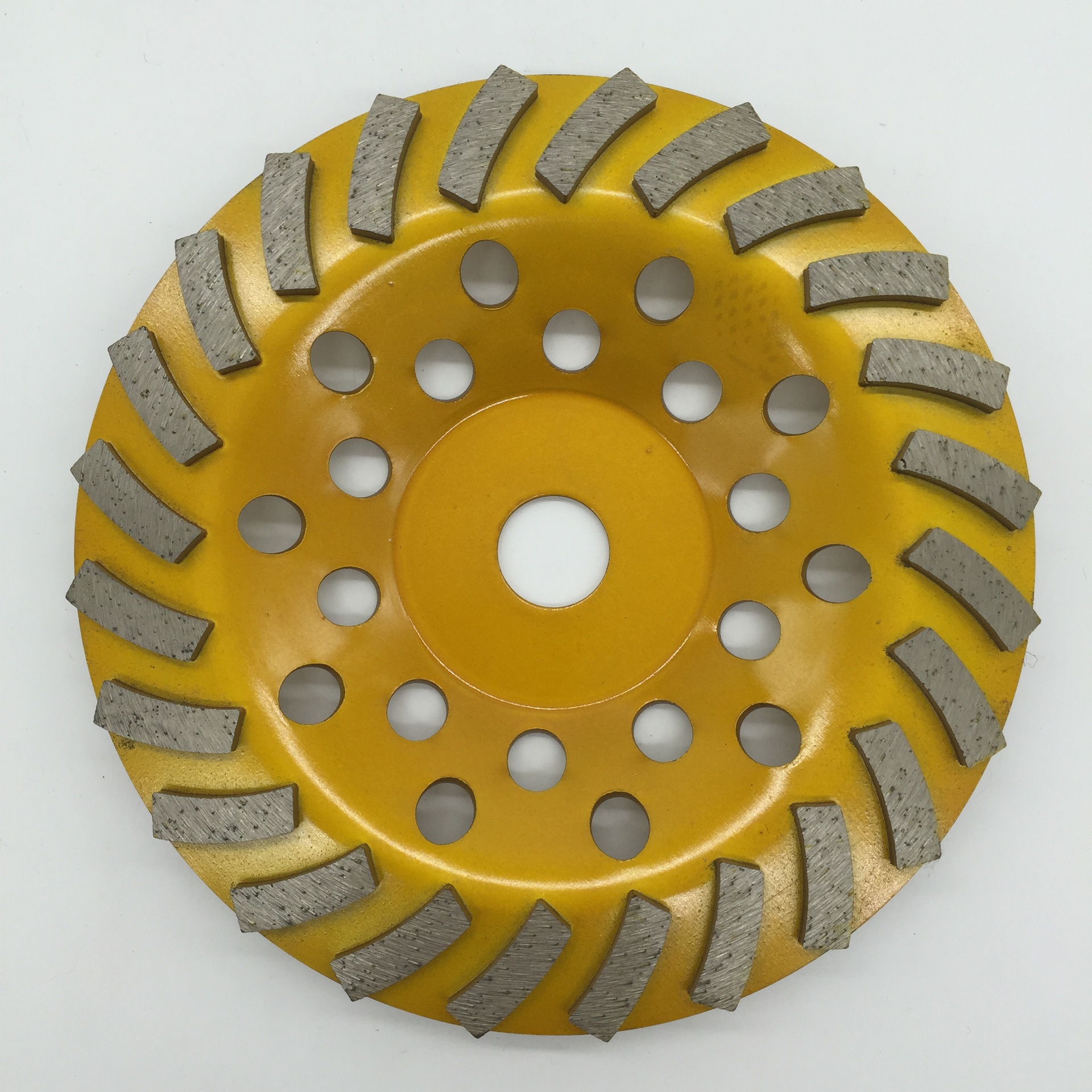 Rueda de diamante Disco de molienda de tipo tazón en stock Diente de doble fila Diente de turbina Diente de una sola fila Diente de granito Hormigón
