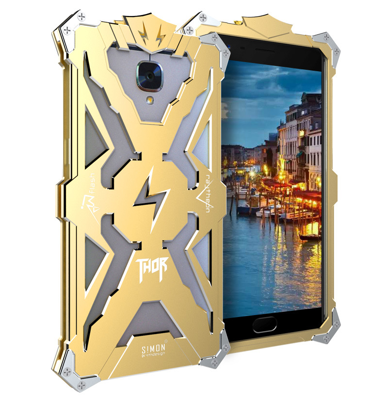 SIMON THOR Aviation Aluminum Alloy Shockproof Armor Metal Case Cover for OnePlus 3
