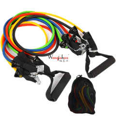 套裝拉力繩彈力繩健身力量訓練多用途拉力器多條網袋裝阻力帶