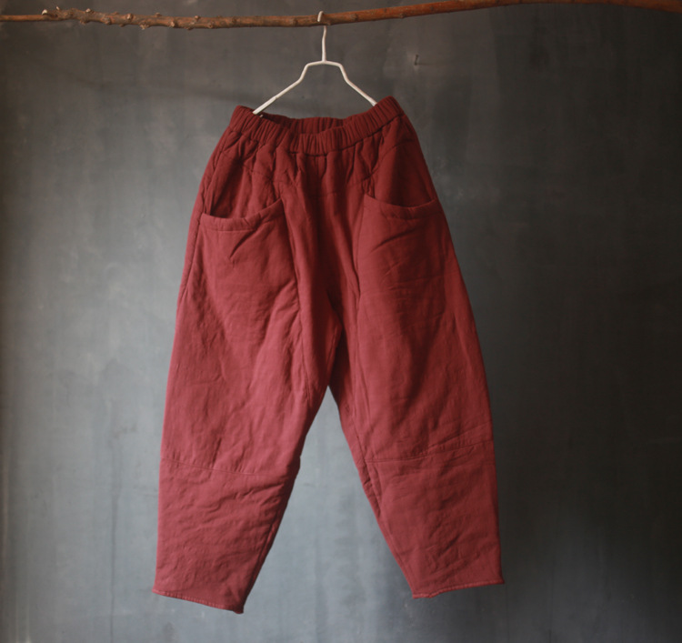 文艺范复古棉麻宽松大码加厚棉裤哈伦裤瑜伽裤长裤女秋冬暖冬