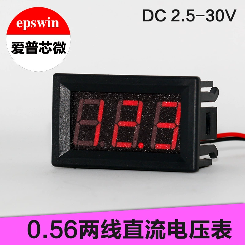 Поставка 0,56 дюйма, 2,5-30 В, двухпроводной Вольтметр постоянного тока, цифровой дисплей, светодиодная головка цифрового вольтметра, антиреверсивное соединение