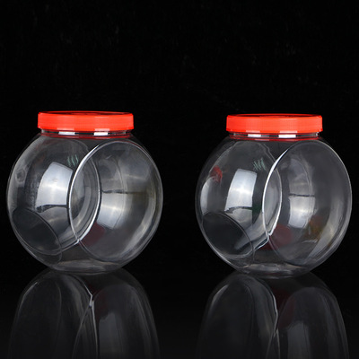 时尚透明塑料罐pet食品罐 塑料密封罐圆形 茶叶罐糖果罐厂家供应|ms