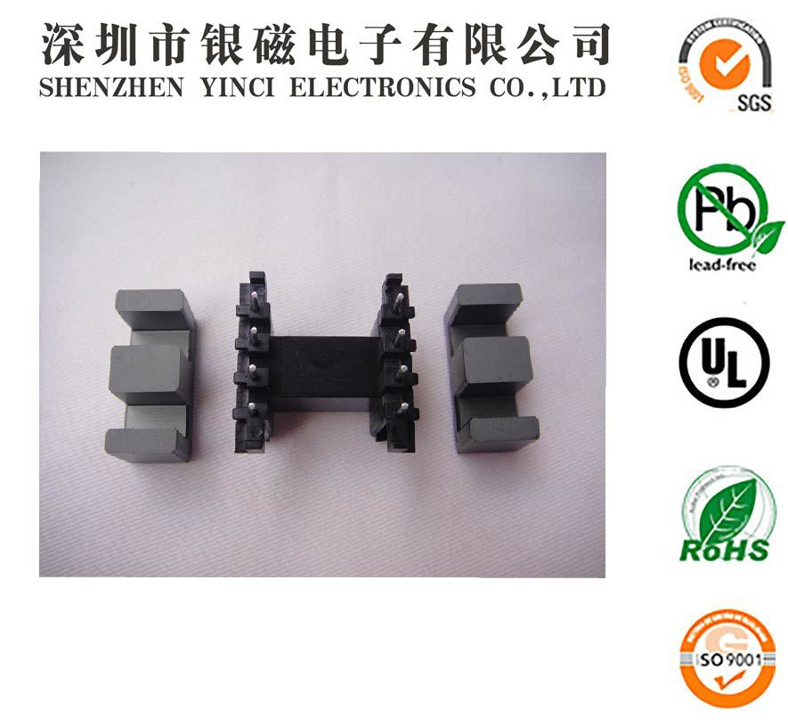 YC-EF-2505-1红色卧式4+4P配EF25磁芯变压器、电感线圈塑胶骨架