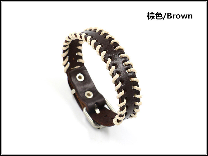 Simple Leather Bracelet Men Fashion Leather Bracelet Jewelry Batch Retro Hand-woven Bracelet display picture 11