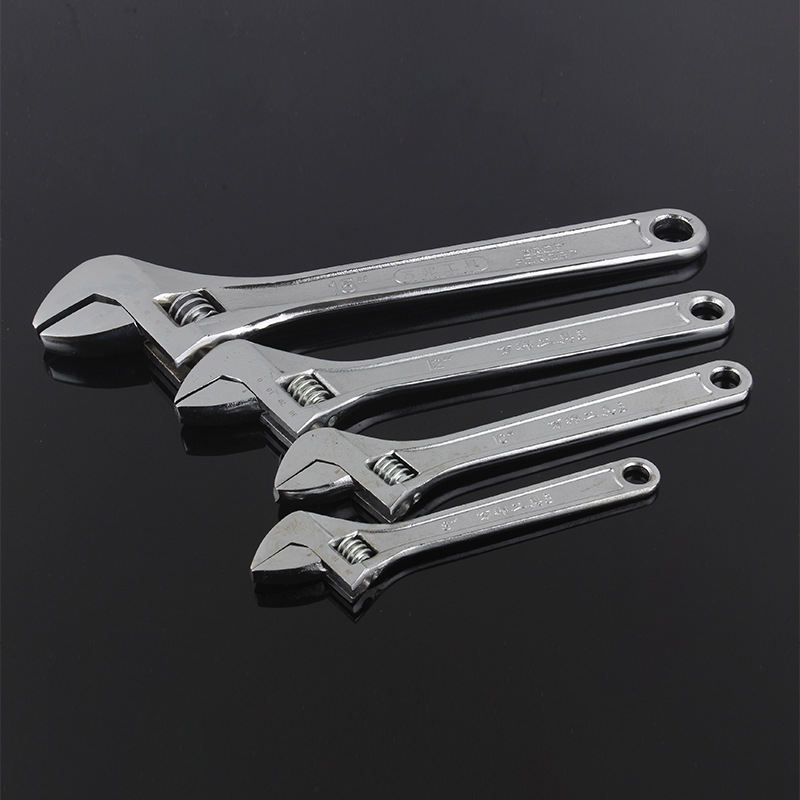 万邦  镀络 带刻度 活扳手 活动扳手 活口扳手